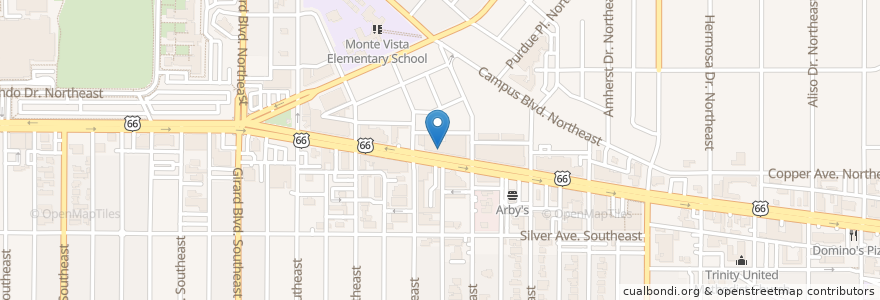 Mapa de ubicacion de Two Fools Tavern en États-Unis D'Amérique, Nouveau-Mexique, Bernalillo County, Albuquerque.