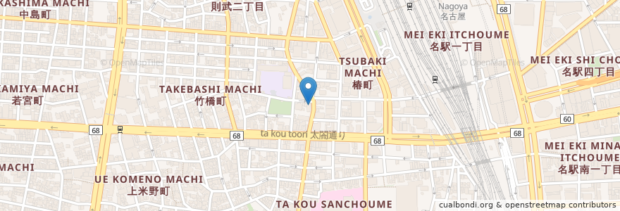 Mapa de ubicacion de ラジャニ en 日本, 愛知県, 名古屋市, 中村区.