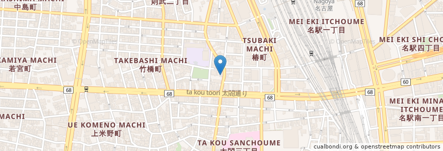 Mapa de ubicacion de ほっかほか亭 en ژاپن, 愛知県, 名古屋市, 中村区.