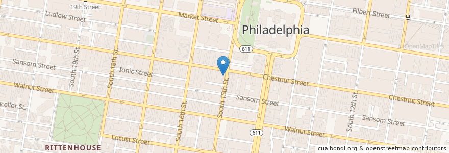 Mapa de ubicacion de USPS en États-Unis D'Amérique, Pennsylvanie, Philadelphia County, Philadelphia.