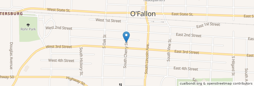 Mapa de ubicacion de O'Fallon Recycling Center en Amerika Birleşik Devletleri, Illinois.