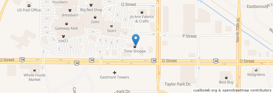 Mapa de ubicacion de TCBY en United States, Nebraska, Lancaster County, Lincoln.