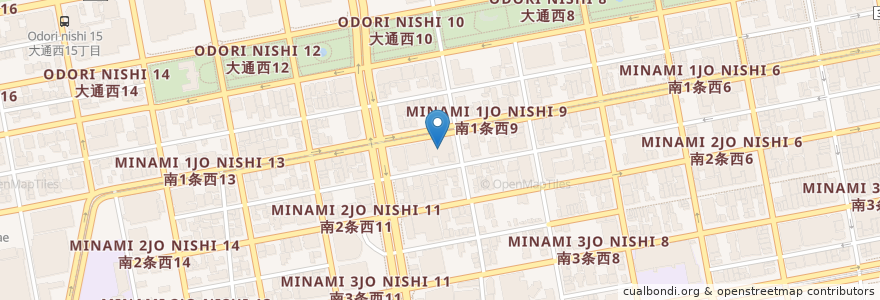 Mapa de ubicacion de 北海道銀行 en Giappone, Prefettura Di Hokkaidō, 石狩振興局, 札幌市, 中央区.