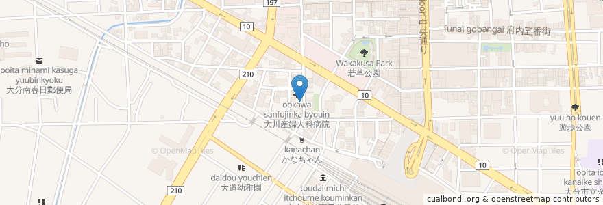 Mapa de ubicacion de わてん en اليابان, 大分県, 大分市.