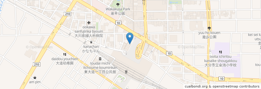 Mapa de ubicacion de コミックバスターV@LUES en 일본, 오이타현, 大分市.