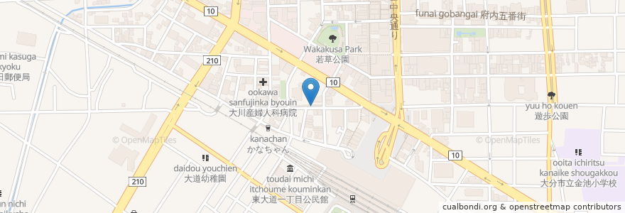Mapa de ubicacion de 和風スナック 末広 en Japonya, 大分県, 大分市.