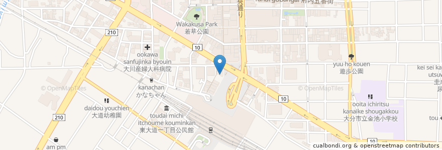 Mapa de ubicacion de 大分駅前ラッキーセンター en Japonya, 大分県, 大分市.