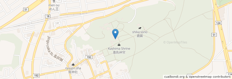 Mapa de ubicacion de 鹿島神宮 en 日本, 茨城県, 鹿嶋市.