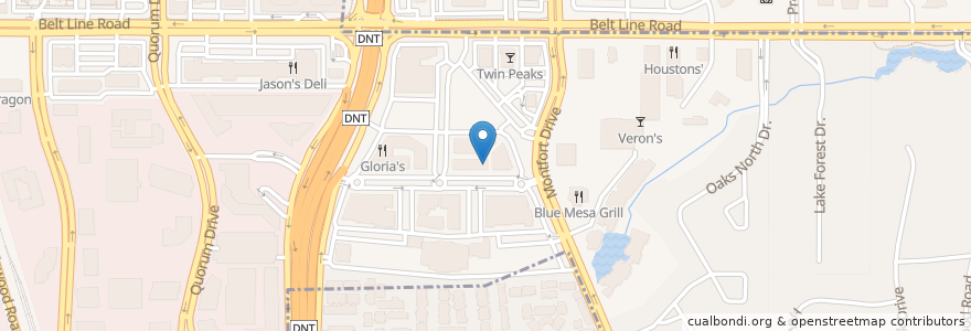 Mapa de ubicacion de Saffron House en Amerika Syarikat, Texas, Dallas County, Addison.