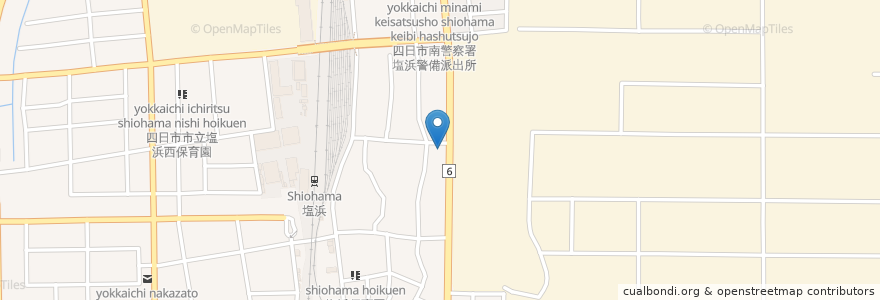 Mapa de ubicacion de 三重銀行 en Japonya, 三重県, 四日市市.