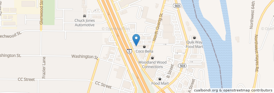 Mapa de ubicacion de Gilliano's Pizza en アメリカ合衆国, ワシントン州, Cowlitz County, Woodland.