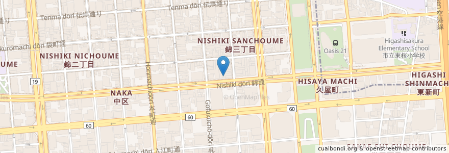 Mapa de ubicacion de 名古屋大酒場 だるま en Japan, Aichi Prefecture, Nagoya, Naka Ward.