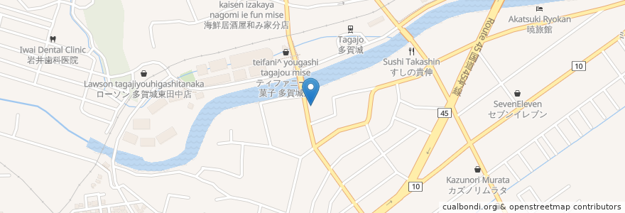 Mapa de ubicacion de 多賀城郵便局 Tagajo post office en Japão, 宮城県, 多賀城市.