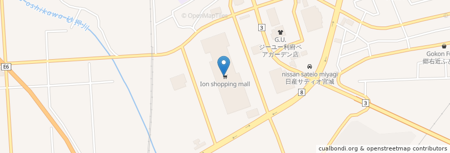 Mapa de ubicacion de Ion shopping mall en ژاپن, 宮城県, 宮城郡, 利府町.