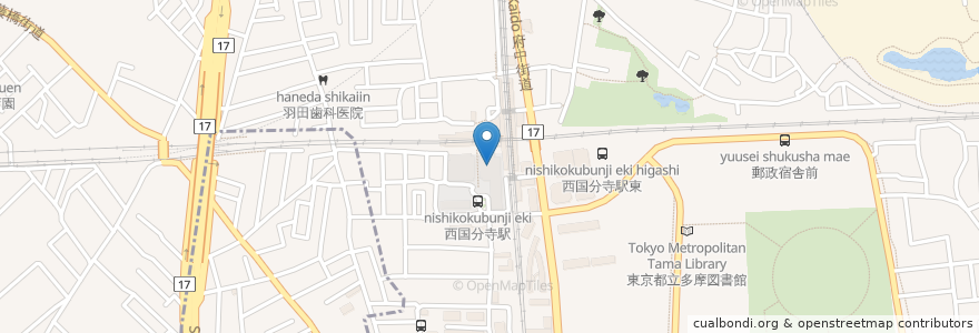 Mapa de ubicacion de ポポラマーマ en 日本, 東京都, 国分寺市.