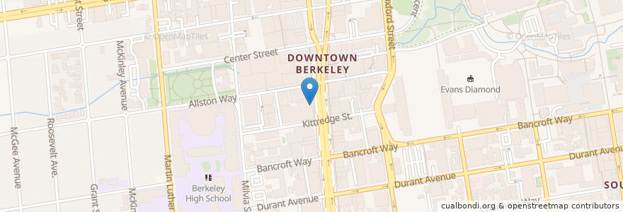 Mapa de ubicacion de Starbucks en Vereinigte Staaten Von Amerika, Kalifornien, Alameda County, Berkeley.