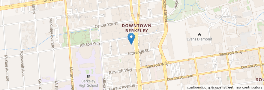 Mapa de ubicacion de Papa John's en Verenigde Staten, Californië, Alameda County, Berkeley.
