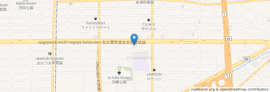 Mapa de ubicacion de 浜木綿 en Япония, Айти, 名古屋市, 北区.