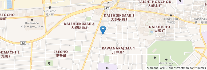 Mapa de ubicacion de 大目谷診療所歯科 en Japón, Prefectura De Kanagawa, Kawasaki, 川崎区.