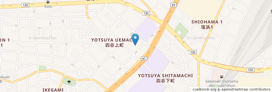 Mapa de ubicacion de 四谷町内会館 en اليابان, كاناغاوا, 川崎市, 川崎区.