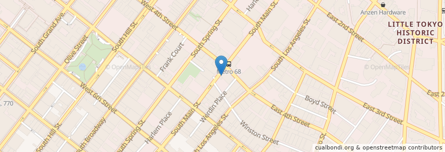 Mapa de ubicacion de Bäco Mercat en United States, California, Los Angeles County, Los Angeles.