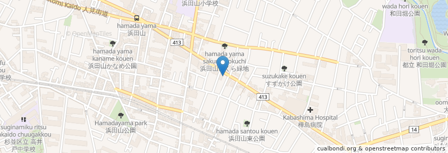 Mapa de ubicacion de めんぼう 壱久 en Japonya, 東京都, 杉並区.