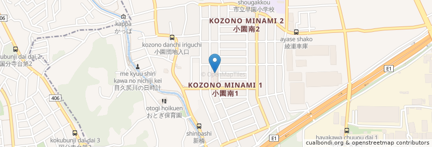 Mapa de ubicacion de クラモト en Jepun, 神奈川県, 綾瀬市.