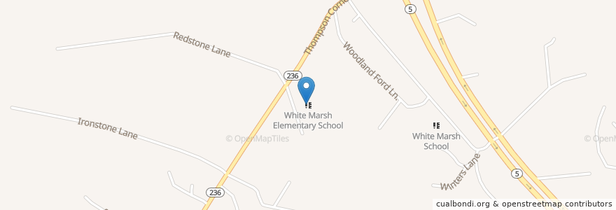 Mapa de ubicacion de White Marsh Elementary School en الولايات المتّحدة الأمريكيّة, ماريلاند, Saint Mary's County.