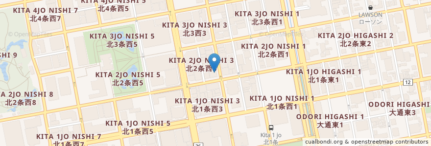 Mapa de ubicacion de Stepup English School en Japan, Präfektur Hokkaido, 石狩振興局, 札幌市, 中央区.