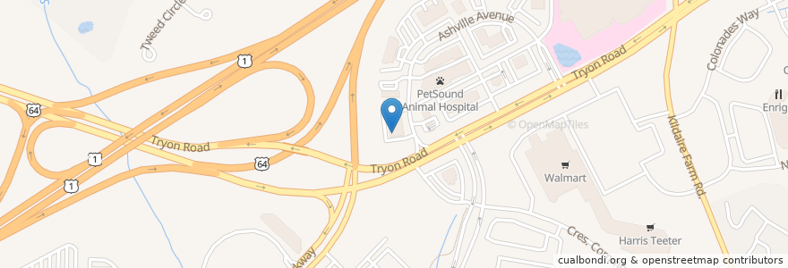 Mapa de ubicacion de Friendship Medical Center, P.A. en アメリカ合衆国, ノースカロライナ州, Wake County, Cary.