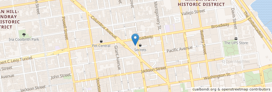 Mapa de ubicacion de Hustler Club, Strip Club, Deja Vue Corp en 미국, 캘리포니아주, 샌프란시스코, 샌프란시스코.