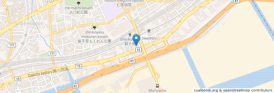 Mapa de ubicacion de 居酒屋割烹きしや en Jepun, 神奈川県, 横浜市, 神奈川区.