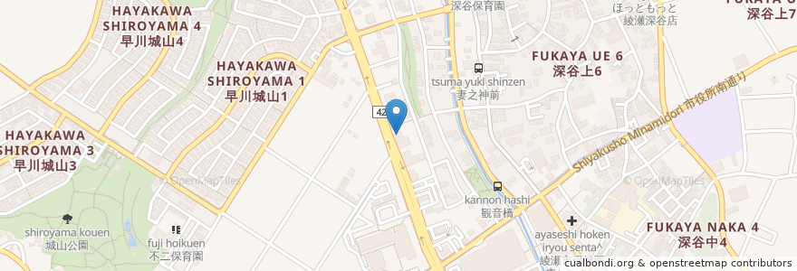 Mapa de ubicacion de 洋麺屋五右衛門 en Japonya, 神奈川県, 綾瀬市.