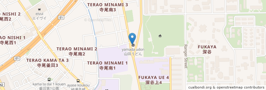 Mapa de ubicacion de 山田うどん en ژاپن, 神奈川県, 綾瀬市.