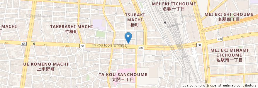 Mapa de ubicacion de カチャカチャ en Japan, 愛知県, Nagoya, 中村区.
