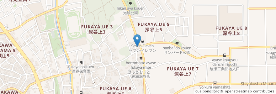 Mapa de ubicacion de 本家かまどや 綾瀬工業団地店 en Japonya, 神奈川県, 綾瀬市.