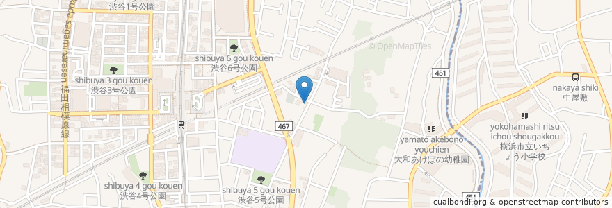 Mapa de ubicacion de ノバ薬局 下和田店 en Japón, Prefectura De Kanagawa, 大和市.