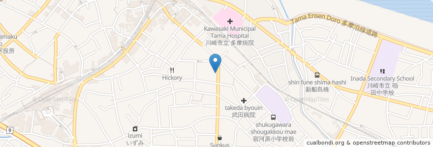 Mapa de ubicacion de 三幸寿司 en Japan, Kanagawa Prefecture, Kawasaki, Tama Ward.