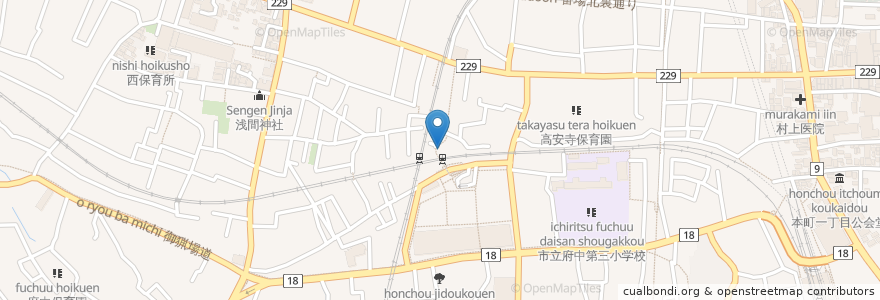 Mapa de ubicacion de マクドナルド 分倍河原駅前店 en Japonya, 東京都, 府中市.