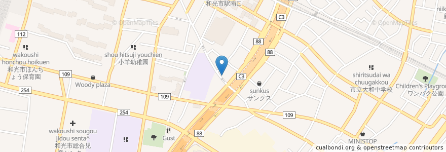 Mapa de ubicacion de JAあさか野 en Giappone, Prefettura Di Saitama, 和光市.