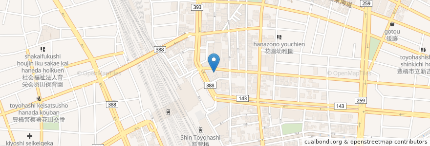 Mapa de ubicacion de はなの舞 en Japan, Aichi Prefecture, Toyohashi.
