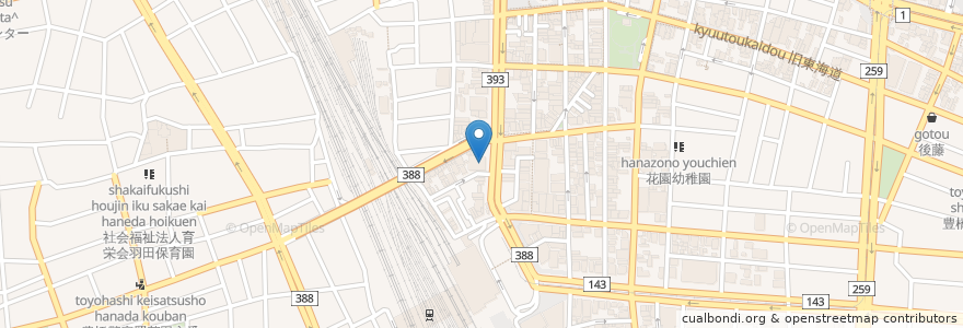 Mapa de ubicacion de 静岡銀行 en Japonya, 愛知県, 豊橋市.