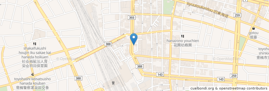 Mapa de ubicacion de 歩亜麗 en Japonya, 愛知県, 豊橋市.