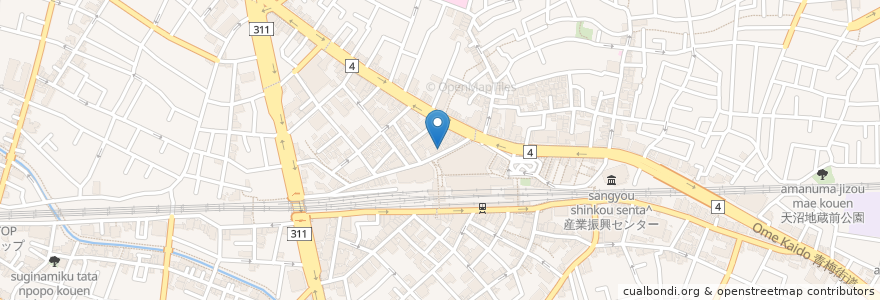 Mapa de ubicacion de 西武信用金庫 en Япония, Токио, Сугинами.