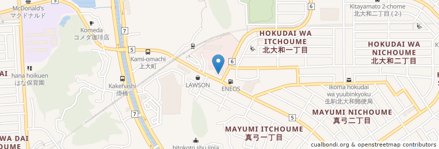 Mapa de ubicacion de サンマルク en Jepun, 奈良県, 生駒市.