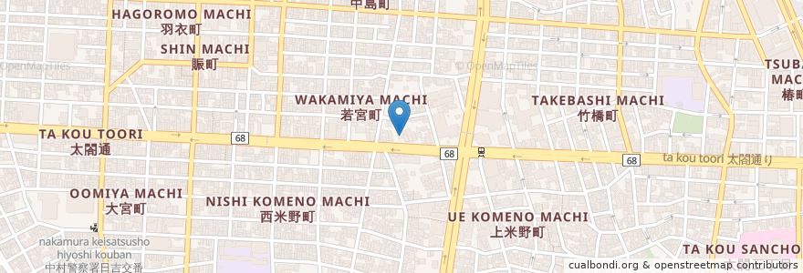 Mapa de ubicacion de 餃子の王将 en Jepun, 愛知県, 名古屋市, 中村区.