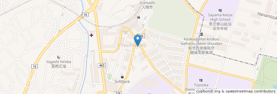 Mapa de ubicacion de 三菱東京UFJ銀行 入間支店 en Japan, Präfektur Saitama, 入間市.