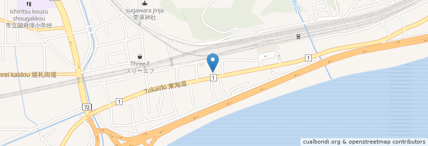 Mapa de ubicacion de 横浜銀行 en 日本, 神奈川県, 小田原市.