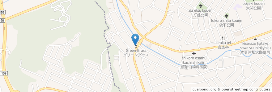Mapa de ubicacion de グリーングラス en Japón, Prefectura De Chiba, 木更津市.