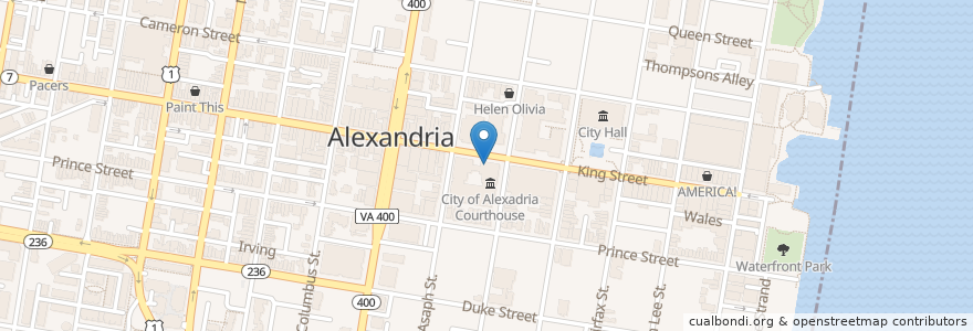 Mapa de ubicacion de United Bank en Estados Unidos De América, Virginia, Alexandria.